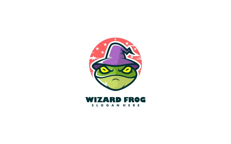 czarodziej, żaba, maskotka, rysunek, logo