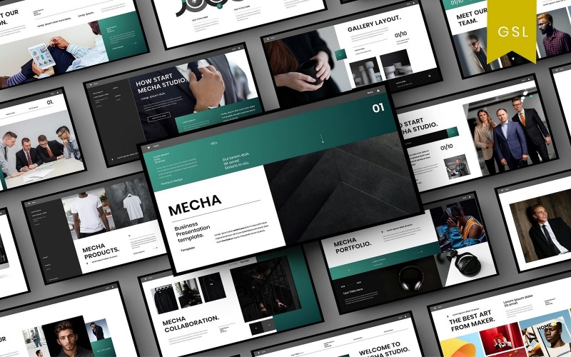 Mecha – бізнес-шаблон слайдів Google