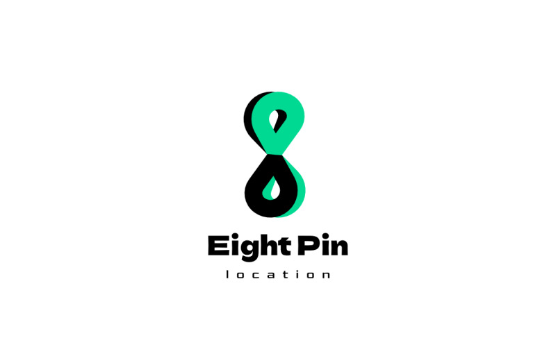 Cleveres abstraktes Logo mit acht Pins