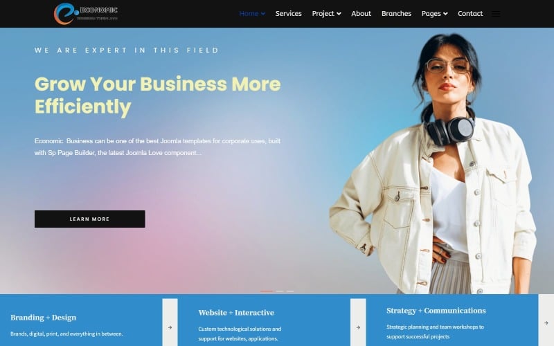 Modelo Joomla 6 para Negócios Econômicos e Corporativos JL