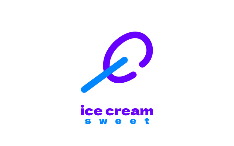 Logo de la lettre C de la crème glacée sucrée