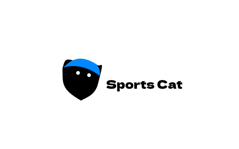 Logo de mascotte de tête de chat de sport de golf