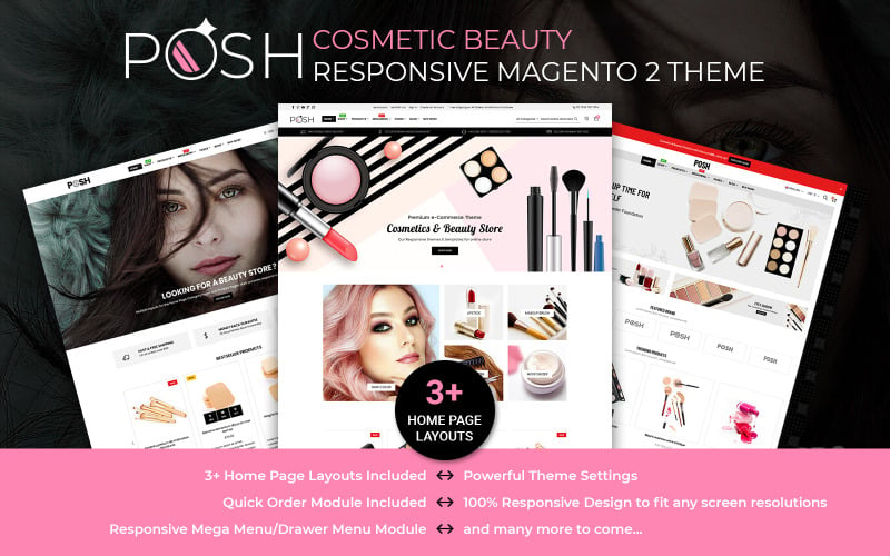 Magento 2 için Kozmetik Güzellik Mağazası Duyarlı Tema
