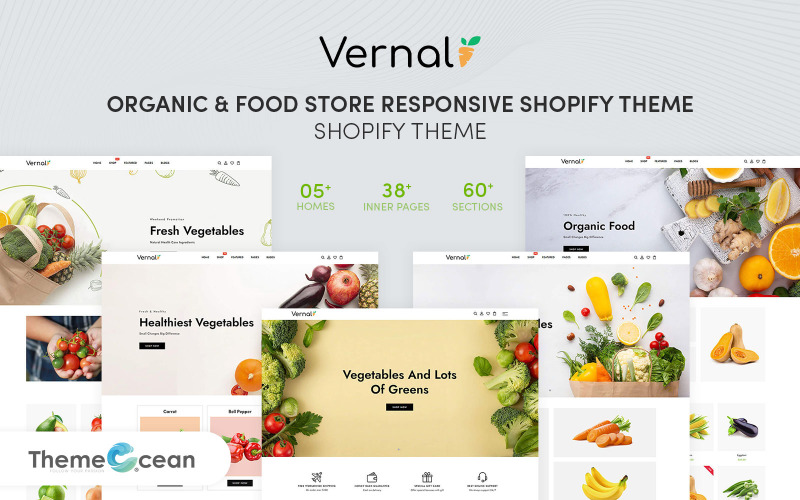 Vernal - Responsivt Shopify-tema för ekologiskt och livsmedelsbutik