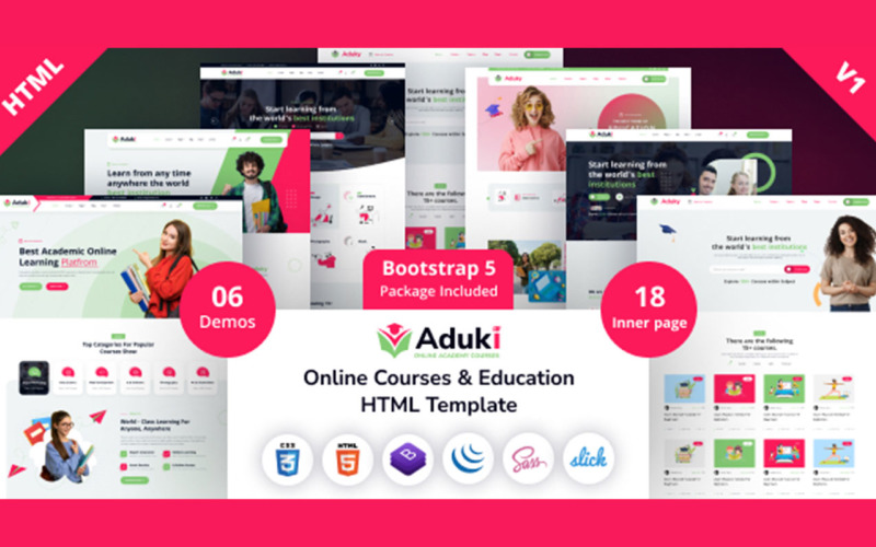 Aduky - HTML šablona pro online kurzy a vzdělávání