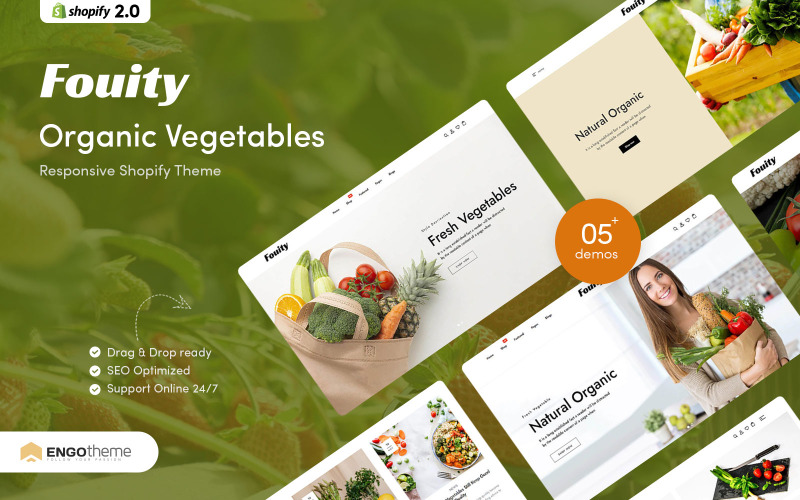 Fouity - Responsieve biologische groenten Shopify-thema