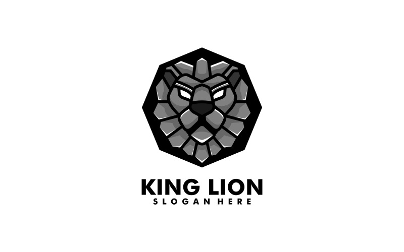 Kral Aslan Basit Maskot Logo Tarzı