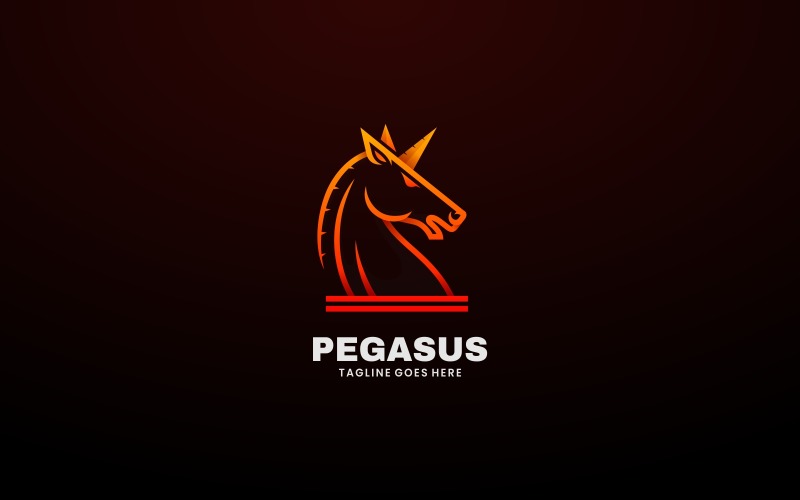 Logotipo de degradado de arte lineal de Pegasus