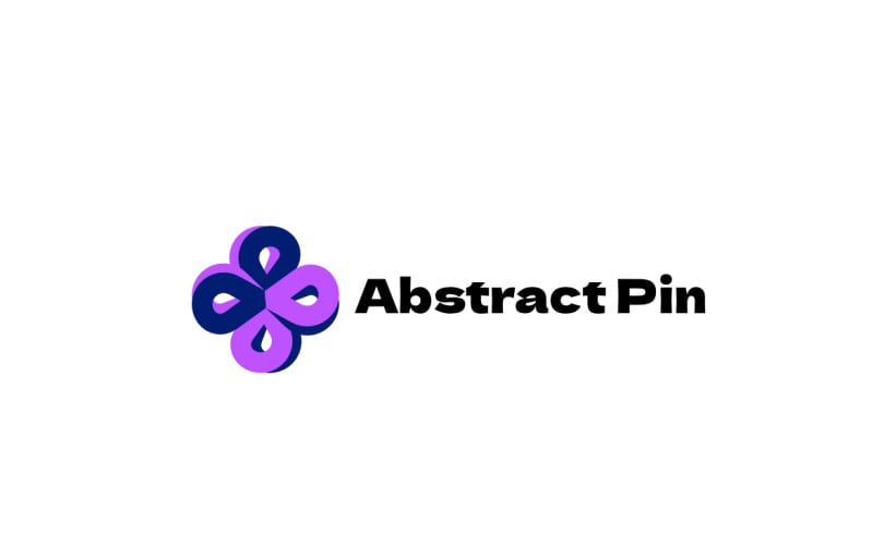 Logotipo Plano Moderno Pin Abstrato
