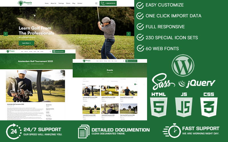 Phoenix - Golf Kulübü WordPress Teması
