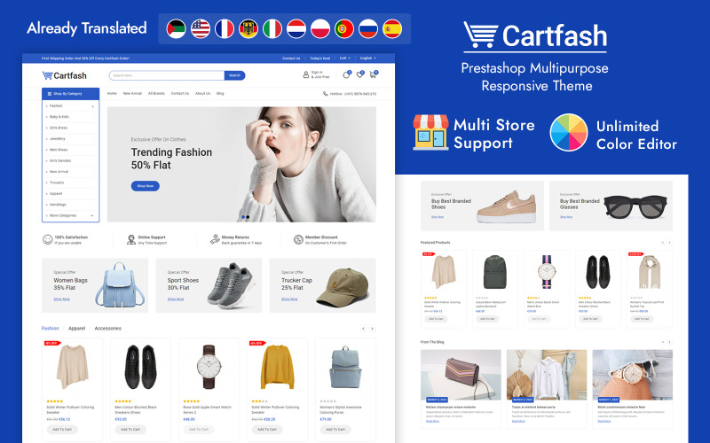 Cartfash – Mega módní obchod Responzivní téma Prestashop