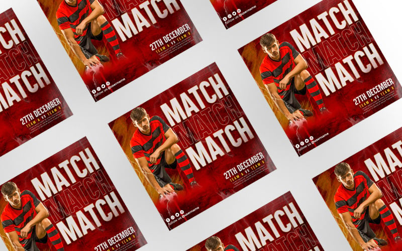 Soccer Match Social Media Post Or Flyer Template