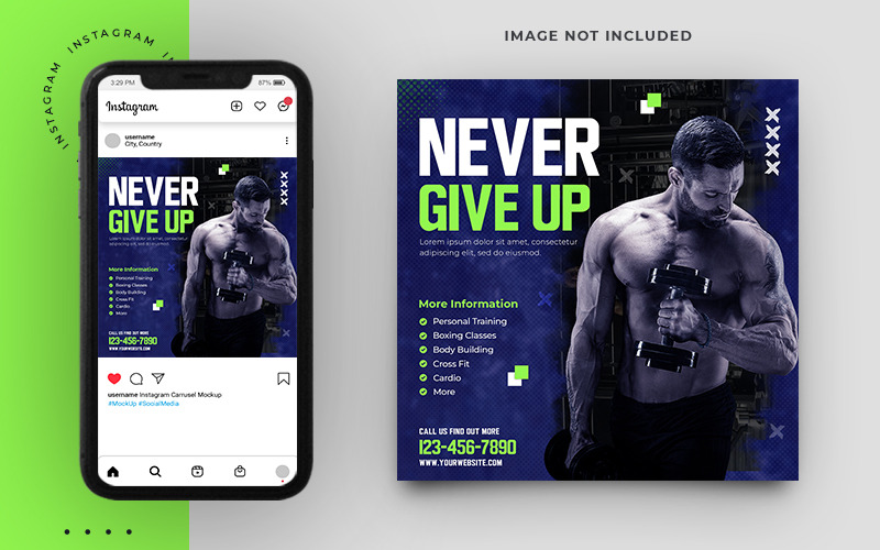 Gestalten Sie Ihren Körper Fitness und Fitnessstudio Social Media Post Banner Vorlage