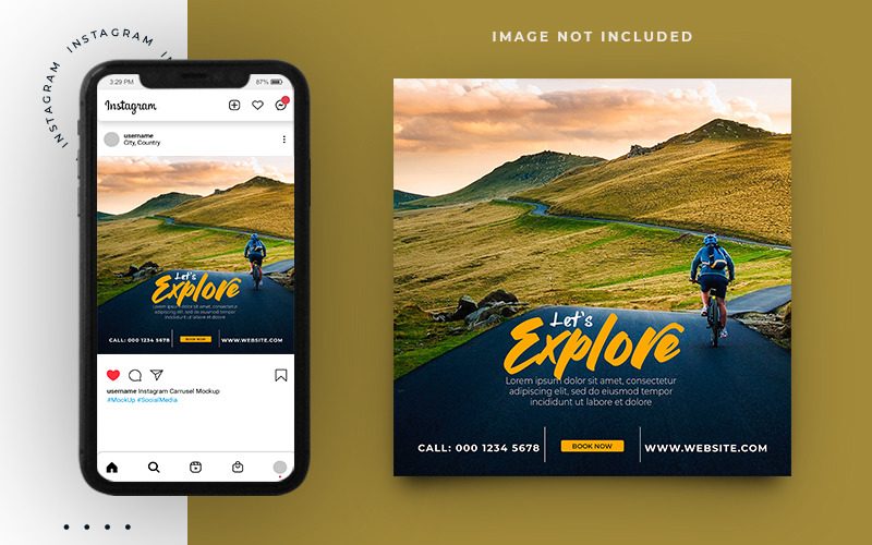 Instagram-Beitragsvorlage für Social Media-Reisen