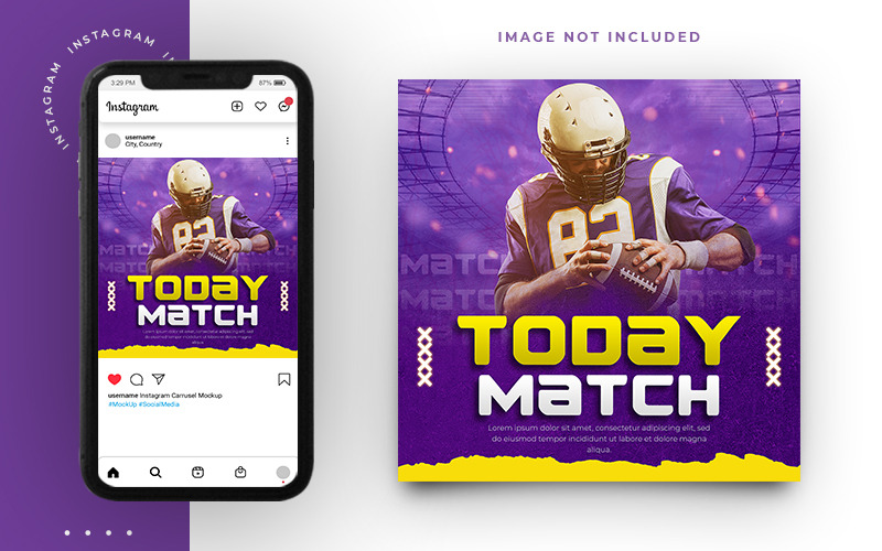 Modello di social media per volantino giocatore di football americano