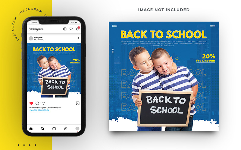 Plantilla de banner de redes sociales de regreso a la escuela