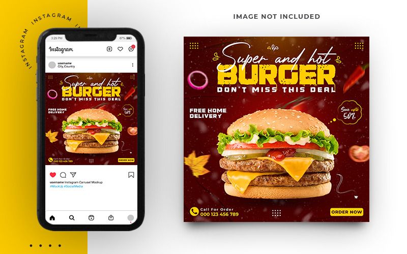 Промо-шаблон Food Burger для социальных сетей