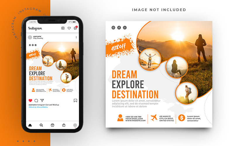 Reise- und Tour-Social-Media-Beitragsvorlage