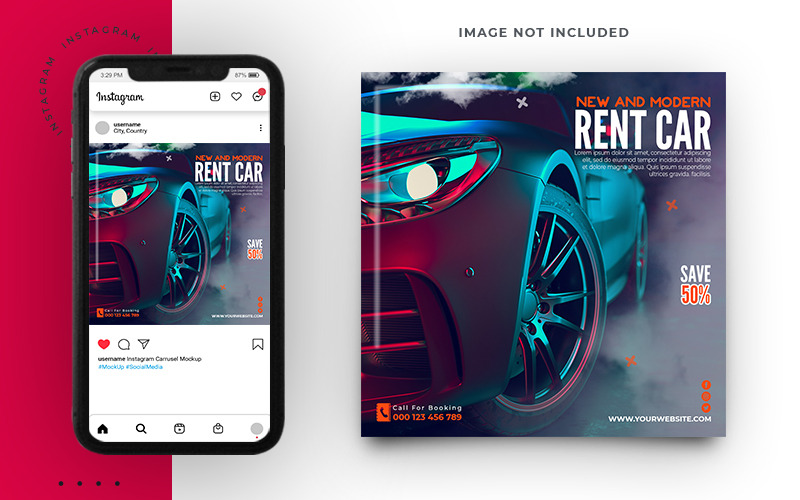 Rent Car Beispiel-Social-Media-Beitragsvorlage