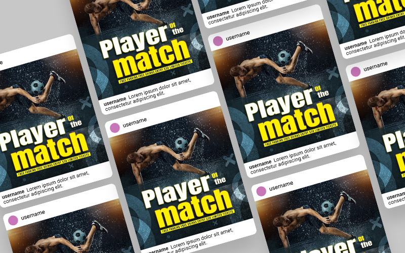 Sjabloon voor sociale media voetbal Instagram-bericht