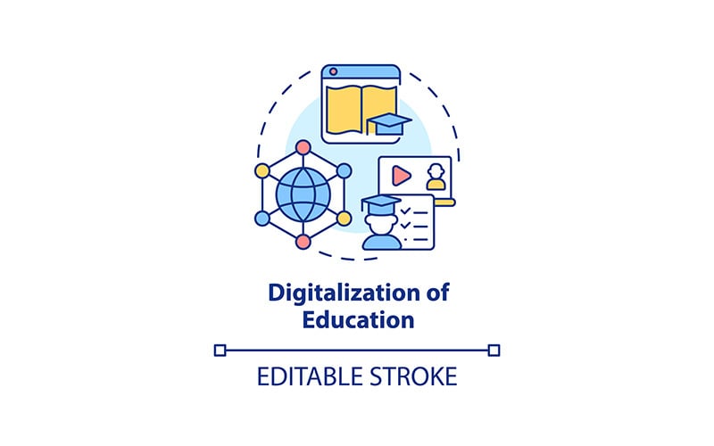 Digitalizace ikony koncepce vzdělávání