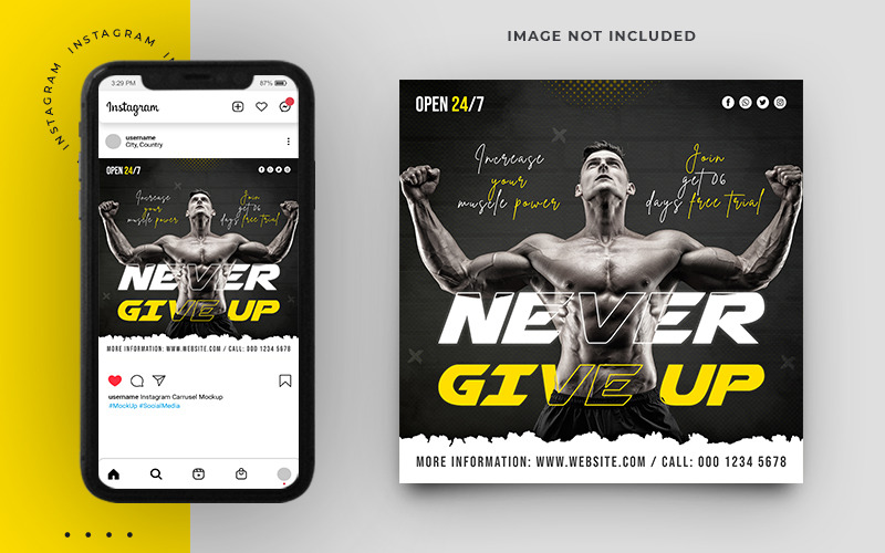 Gestalten Sie Ihren Körper Fitness und Fitness-Social-Media-Banner