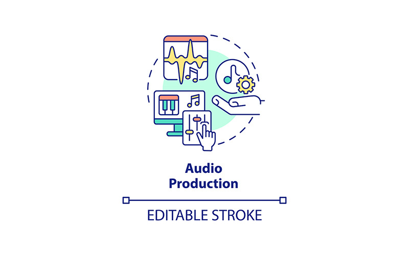 Icona del concetto di produzione audio