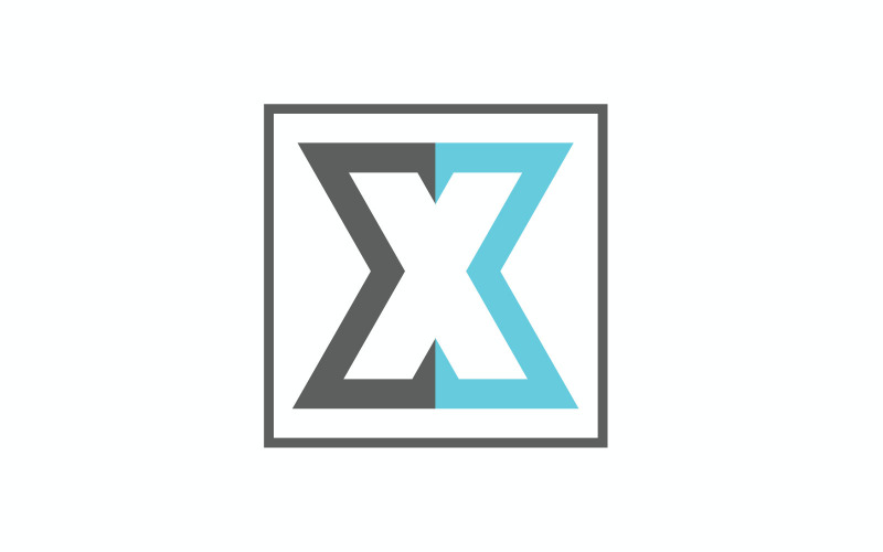 字母 X 公司徽标模板