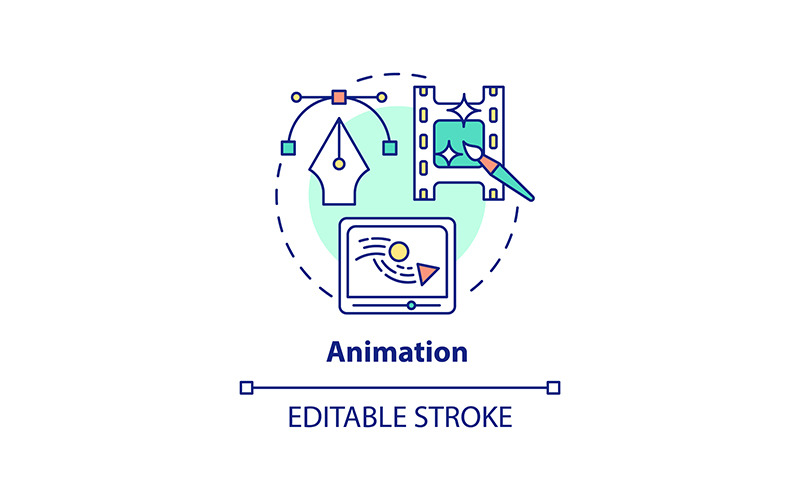 Animation tunn linje koncept ikon