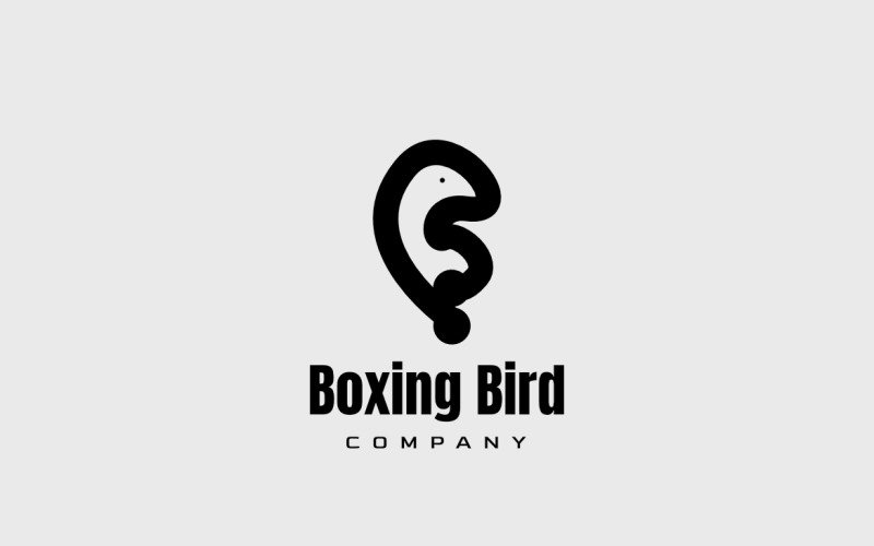 Logo di boxe uccello animale lotta