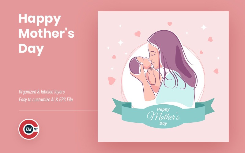 Bannière de médias sociaux bonne fête des mères