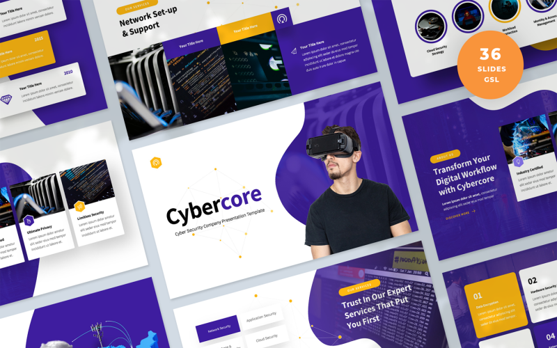 Cyber Security Unternehmenspräsentation Google Slides Vorlage