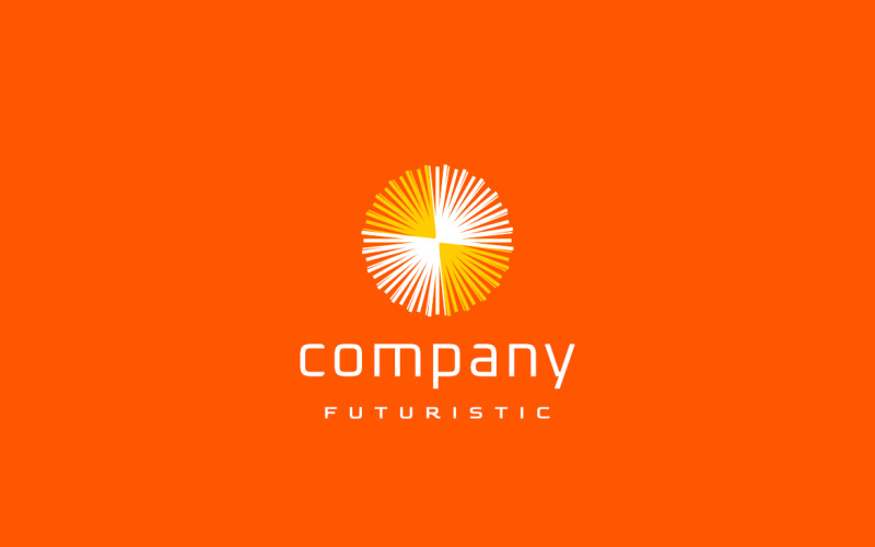 Dynamisk linje abstrakt orange logotyp