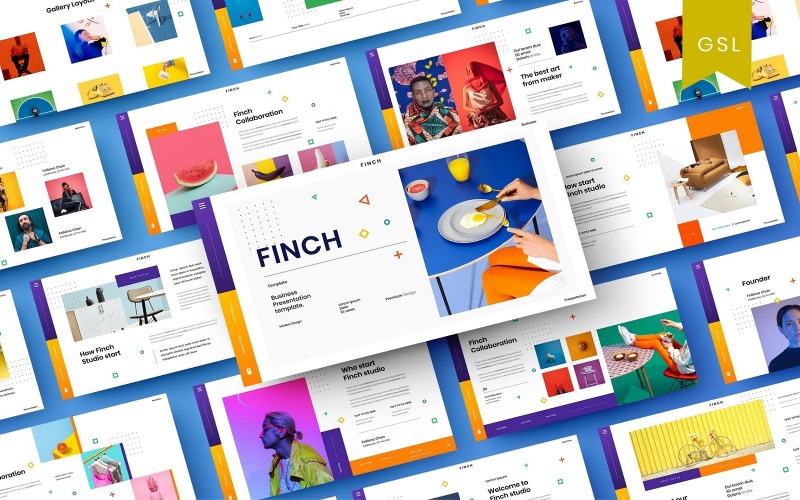 Finch - Modèle de diapositives Google pour les entreprises