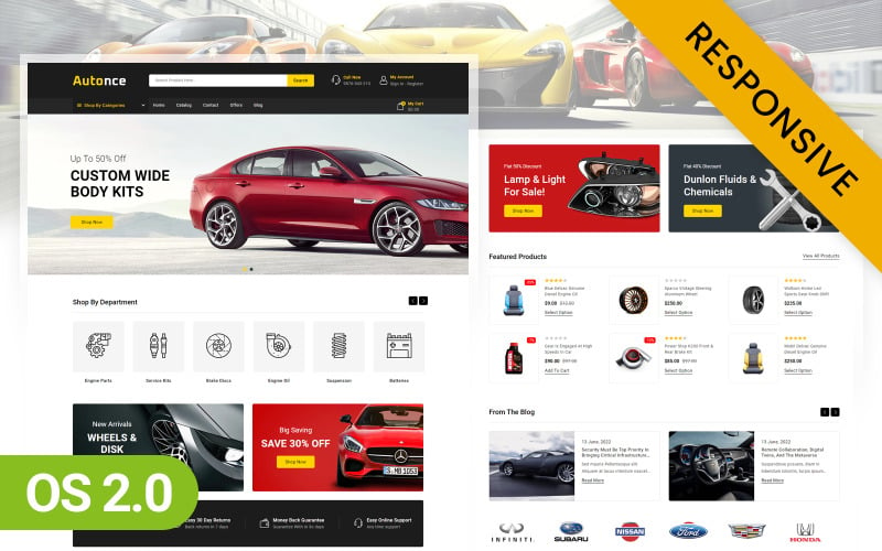 Autonce – Obchod s náhradními díly pro automobily Téma Shopify 2.0