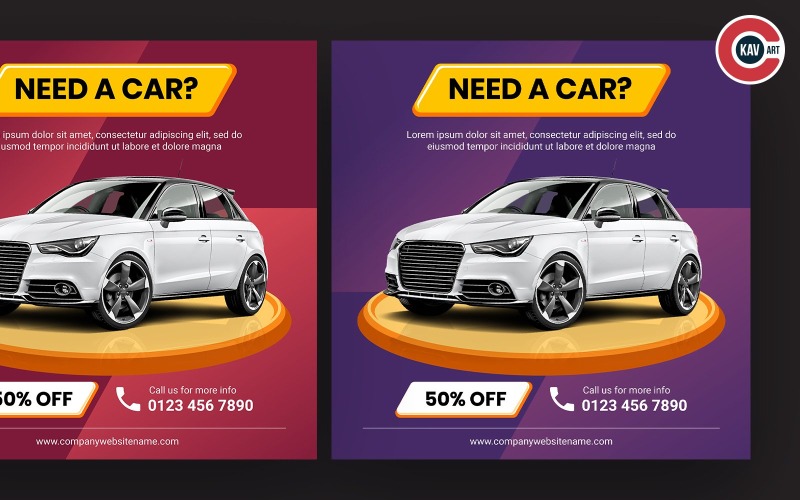 Car Rental Offer Social Media Post Banner Template