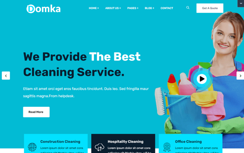 Domka - Клінінгова компанія та послуги WordPress Тема