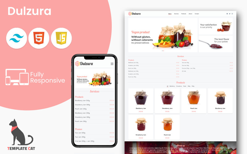 Dulzura - 食品店 |多用途登陆页面 HTML/Tailwind CSS 模板