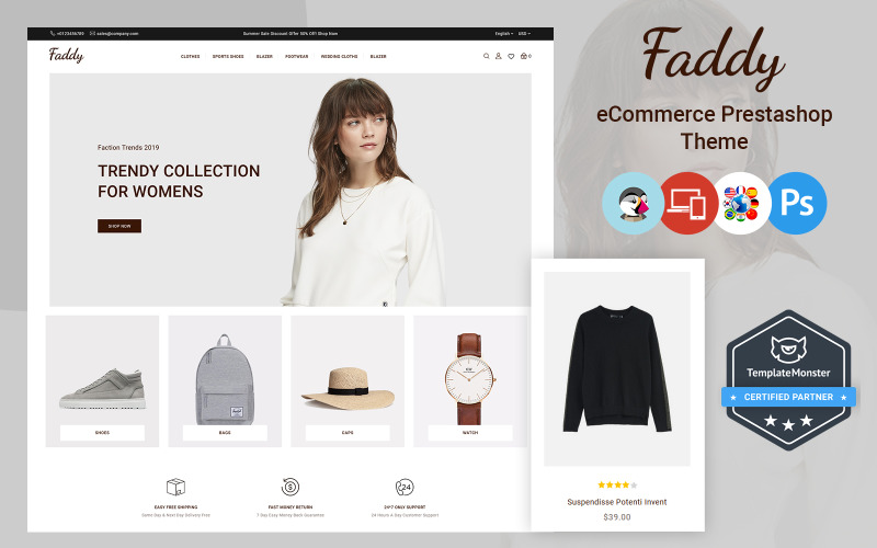 Faddy - Fashion and Accessories Store Prestashop téma