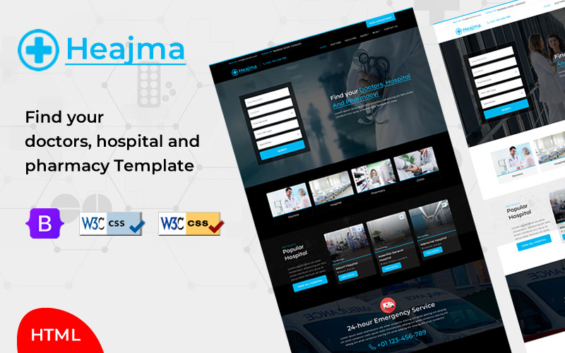 Heajma - Doktorlar, Hastane ve Eczane Mağazası HTML Şablonu
