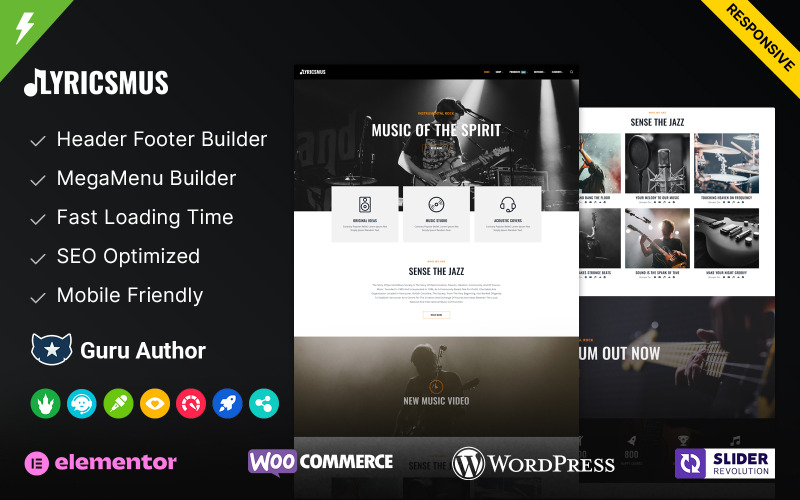Lyricsmus — музыкальная тема WordPress