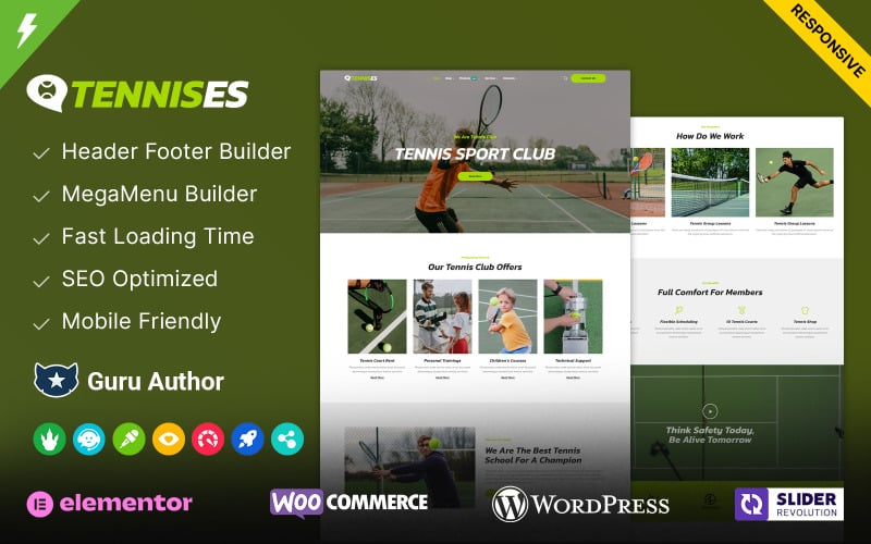 Tennis - Tema WordPress per club di tennis e sport
