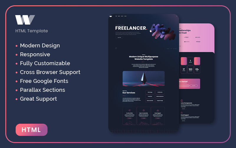 Wynn – Kreatív HTML nyitóoldal