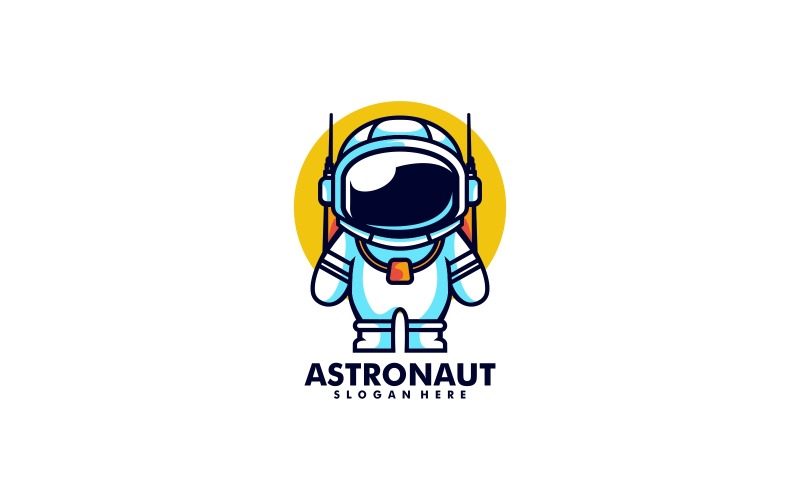 Астронавт простий талісман логотип шаблон