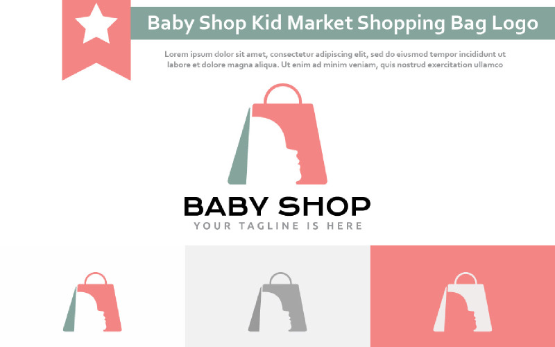 Baby Shop Kid behöver marknaden Shoppingväska Abstrakt logotyp