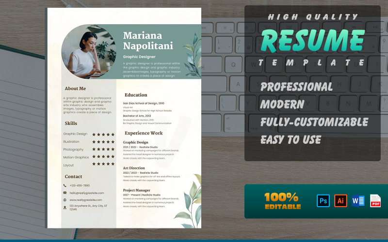 CV / CV | Professionnel | Moderne | Haute qualité | 100 % modifiable 6
