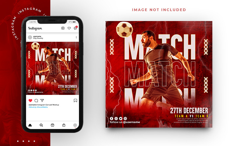 Evento deportivo de fútbol Diseño de publicaciones en redes sociales