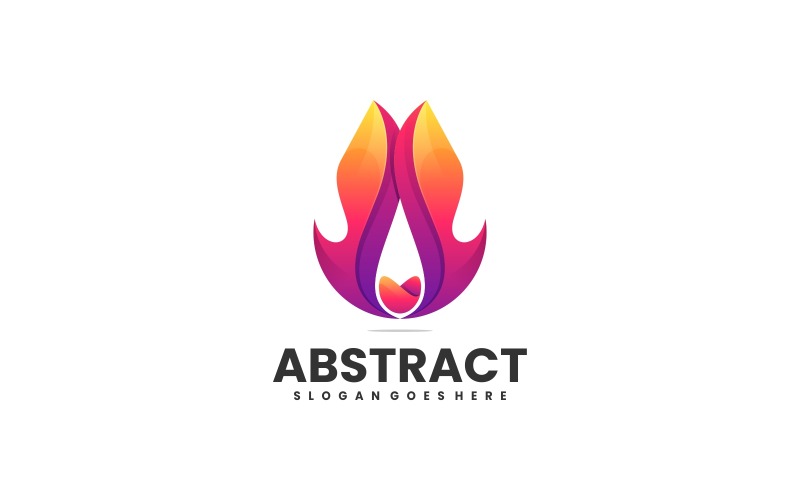 Logo colorido degradado de fuego abstracto