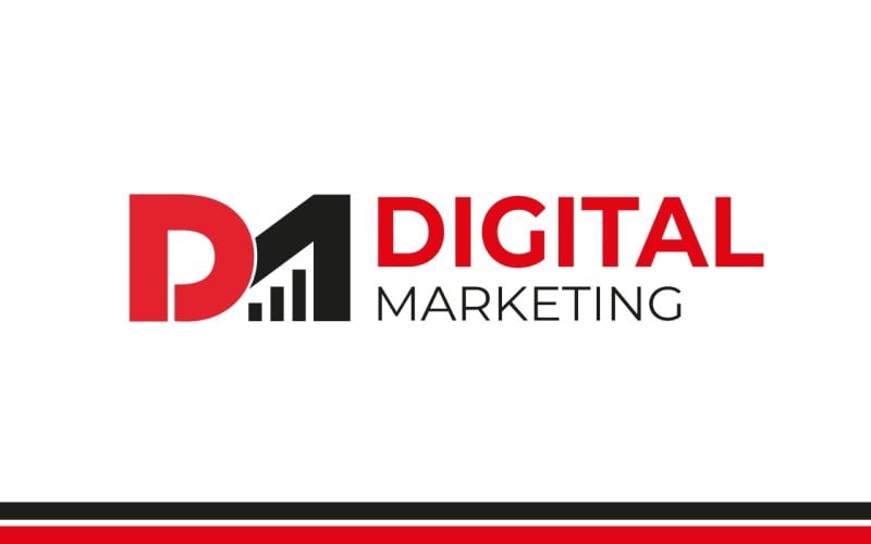 Logo de marketing digital com quatro variações de cores