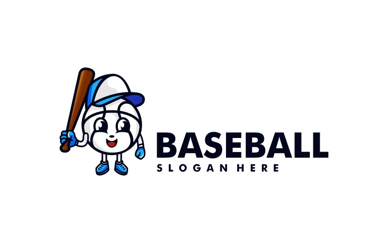 Logotipo de dibujos animados de mascota de béisbol